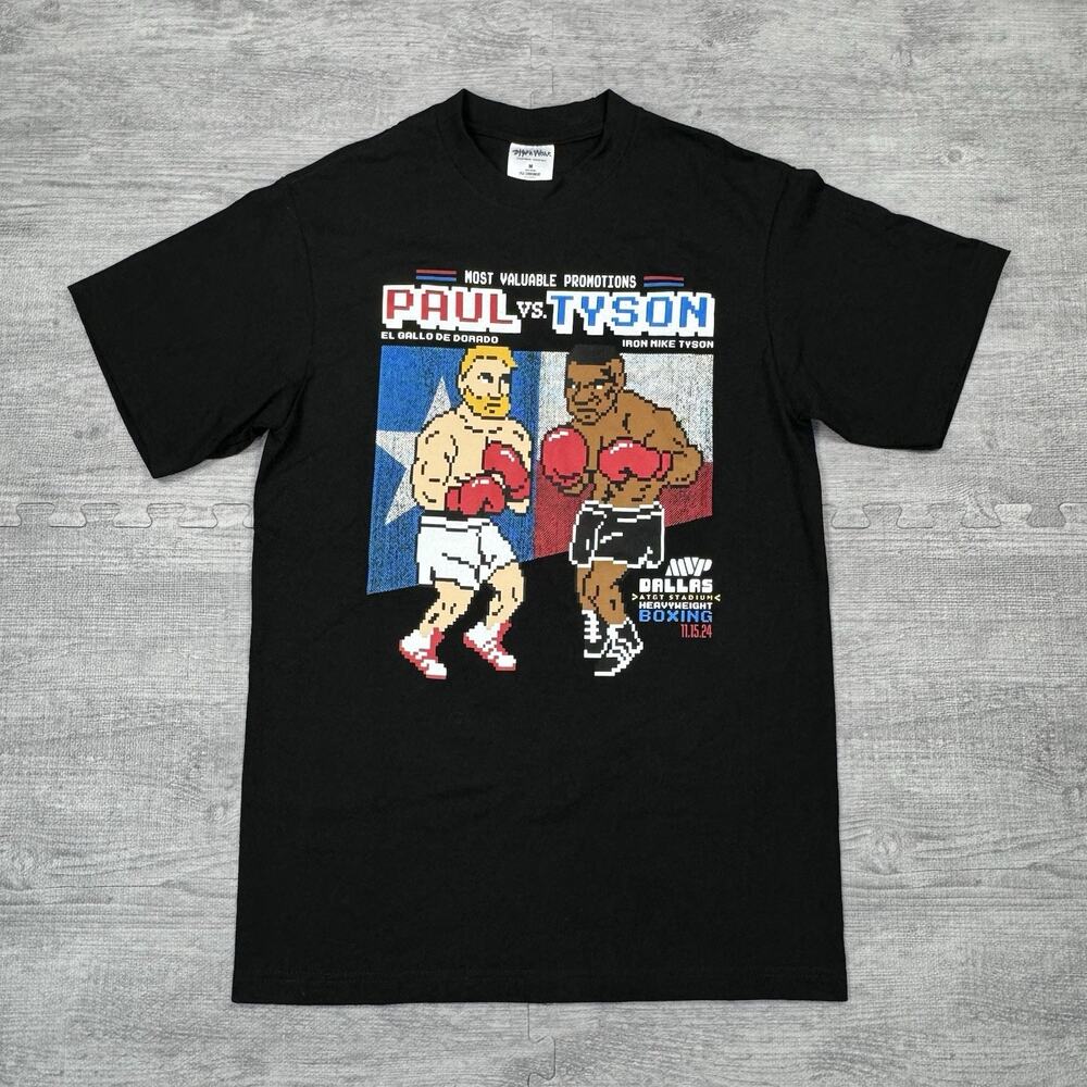 Mike Tyson VS Jake Paul Fight Shirt MVP Official Authentic Sz M Shaka Wear NWOT